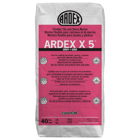 Ardex X5 Flexible and Versatile Tile and Stone Mortar 40lbs bag